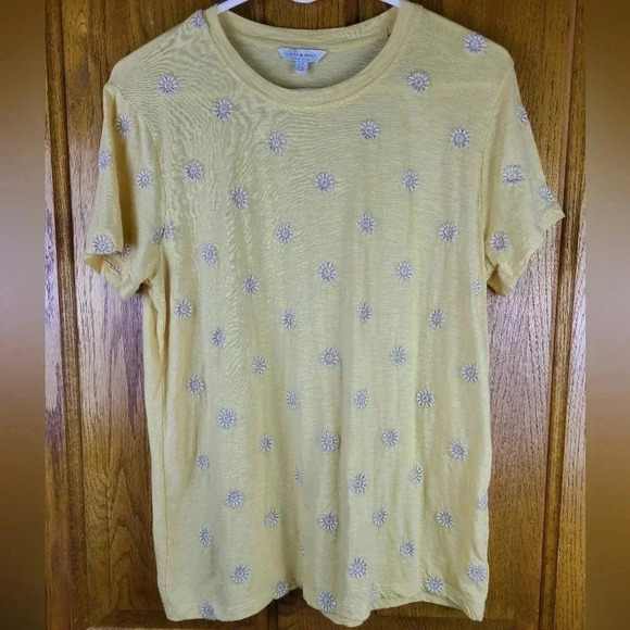 Lucky Brand Daisy all over embroidered tee - Picture 5 of 11